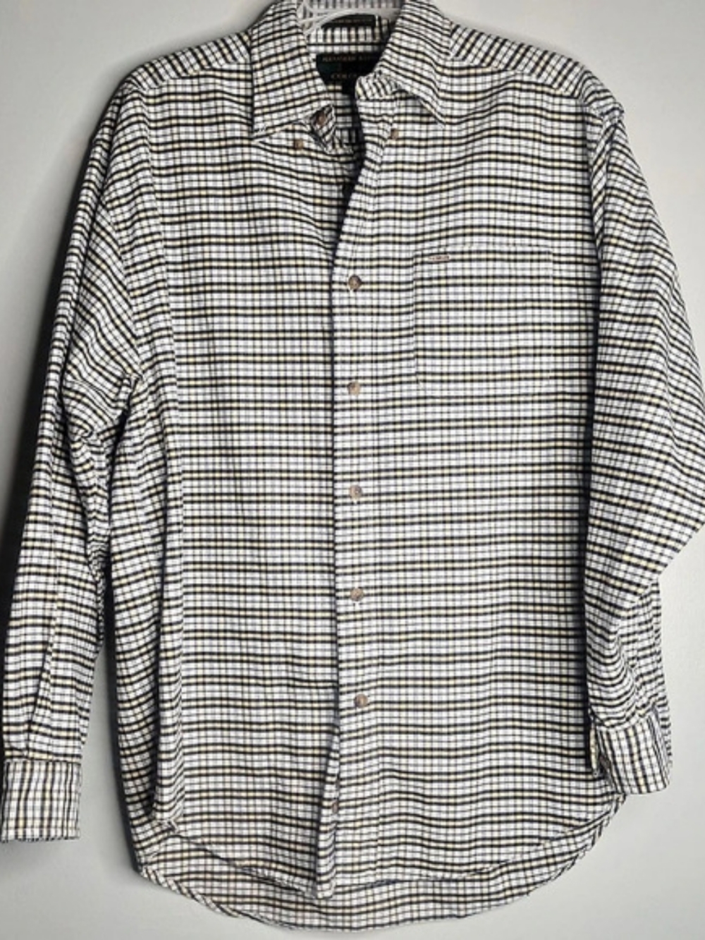 Vintage 90s Alexander Julian Colours Plaid Shirt Men’s M 100% Cotton Hong Kong